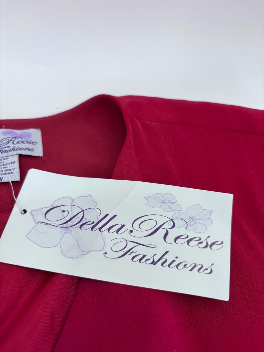 Vintage Y2K Della Reese Touched By An Angel Silk Red Blazer Deadstock Jacket - Picture 7 of 11